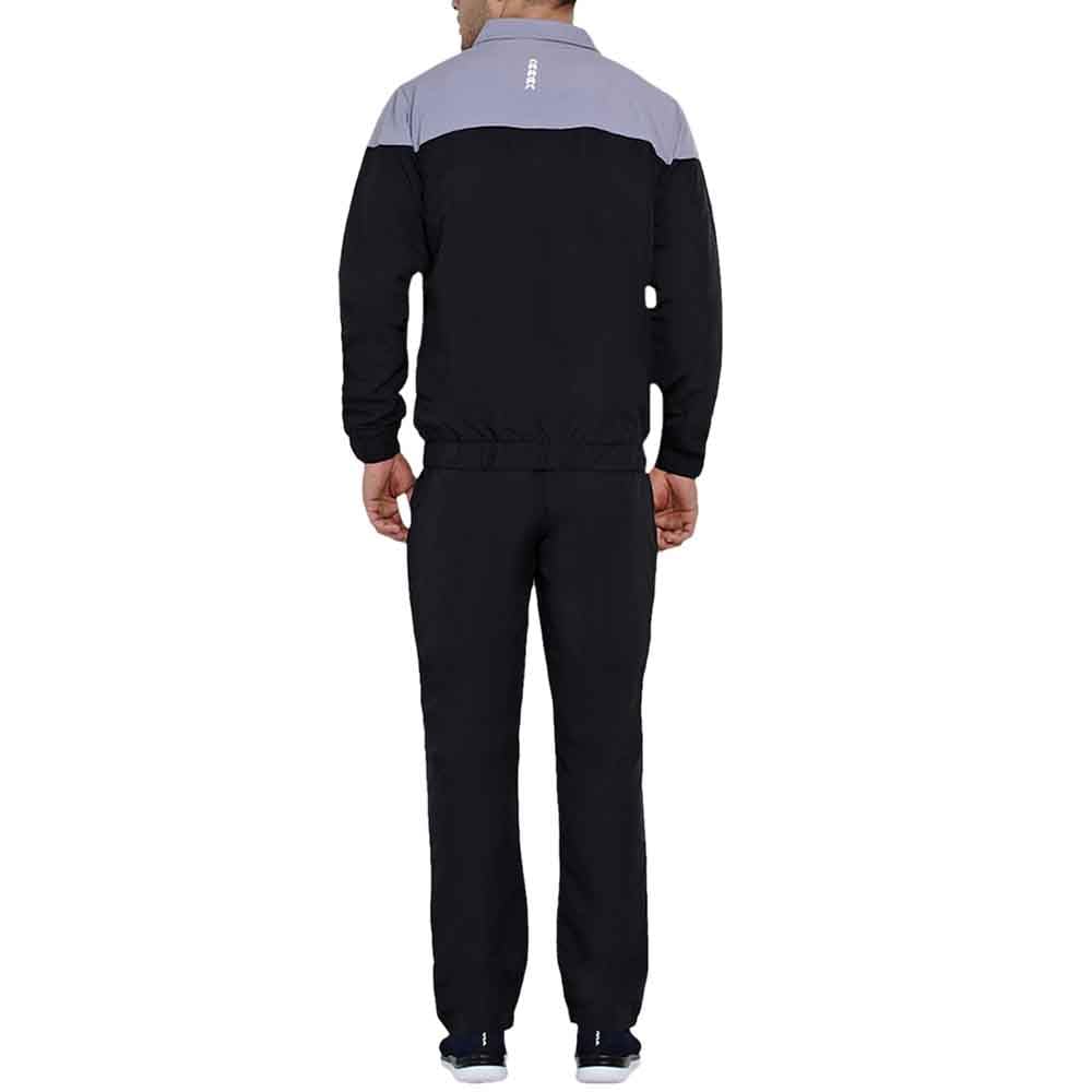 Nivia Dobby 2.0 Track Suit/Sportswear Regular Fit Track Suits/Athletic Gym Running Jogging Suit Set (Dark Grey/Red/White, L)