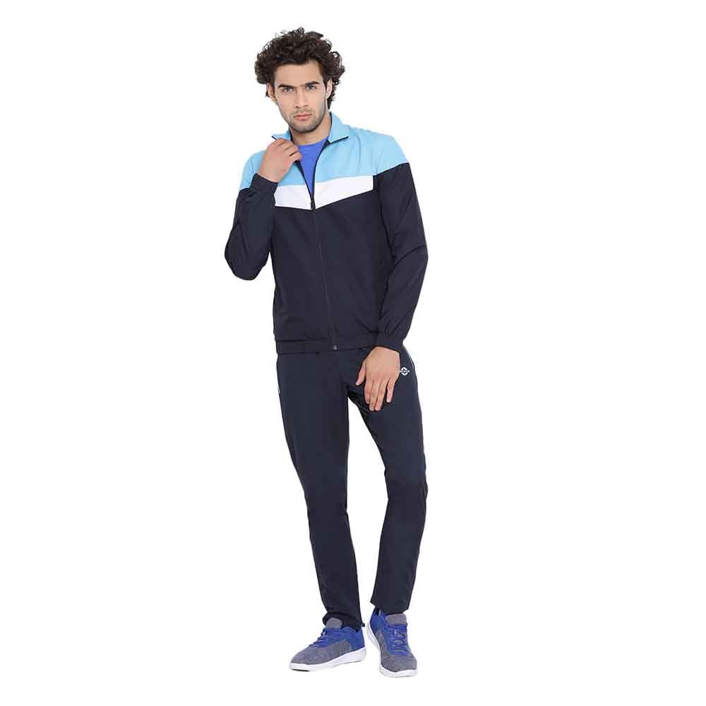 Nivia Dobby 2.0 Track Suit/Sportswear Regular Fit Track Suits/Athletic Gym Running Jogging Suit Set (Dark Grey/Red/White, L)