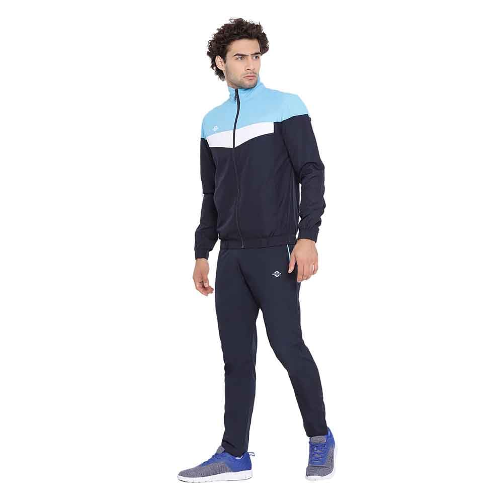 Nivia Dobby 2.0 Track Suit/Sportswear Regular Fit Track Suits/Athletic Gym Running Jogging Suit Set (Dark Grey/Red/White, L)