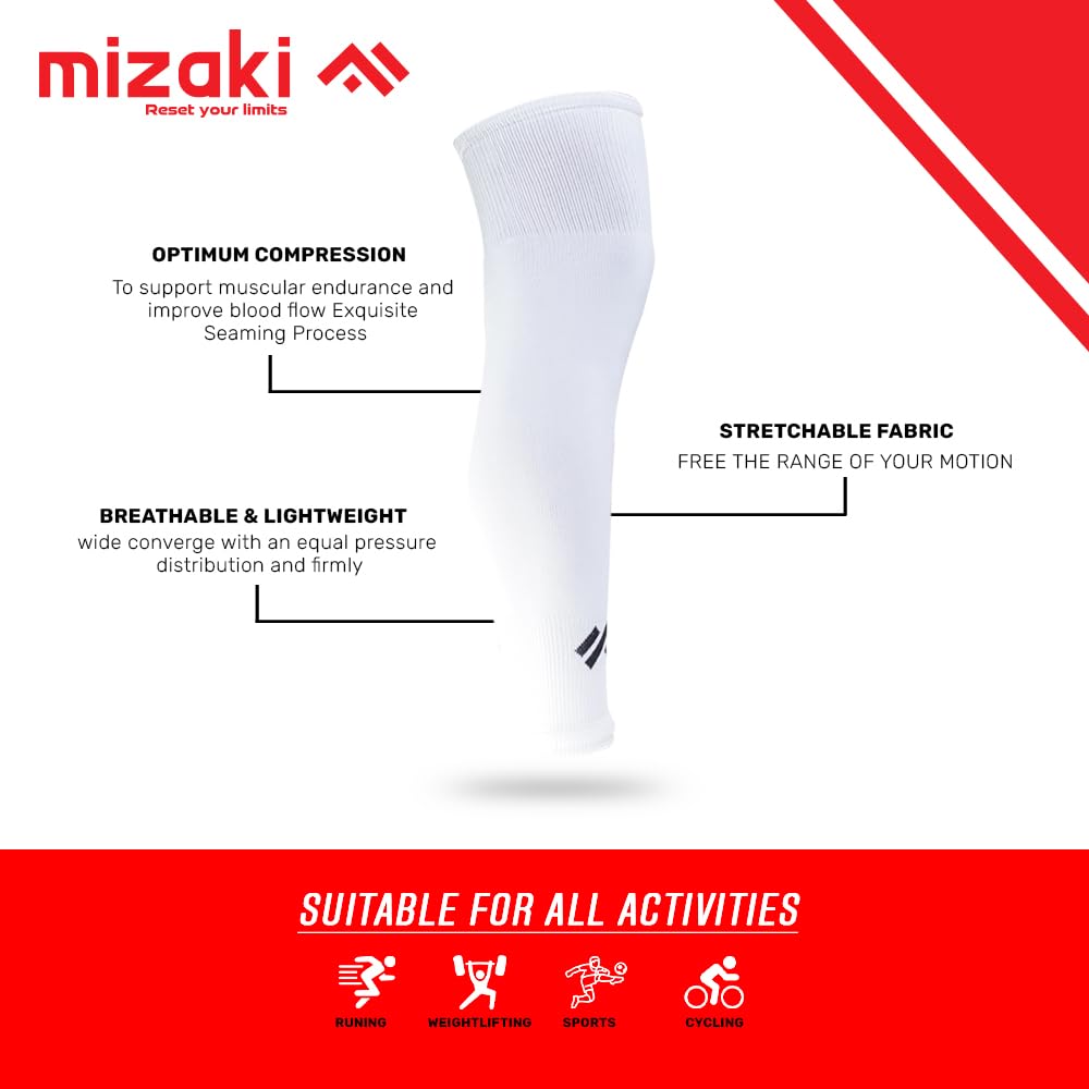 Mizaki Anti-Slip Football Sock, Leg sleev, Shingurd And Shingurd Supporter Combo Pack For Men&Women, All-in-One Football Accessories Pack,