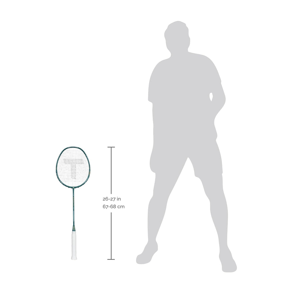 TANSO Raion SS Strung Badminton Racket (34 Lbs Tension, Recommended by Padukone School of Badminton, 77 Grams Ultra Light Weight Full Carbon Fiber with Premium Strings and Full Racquet Cover)