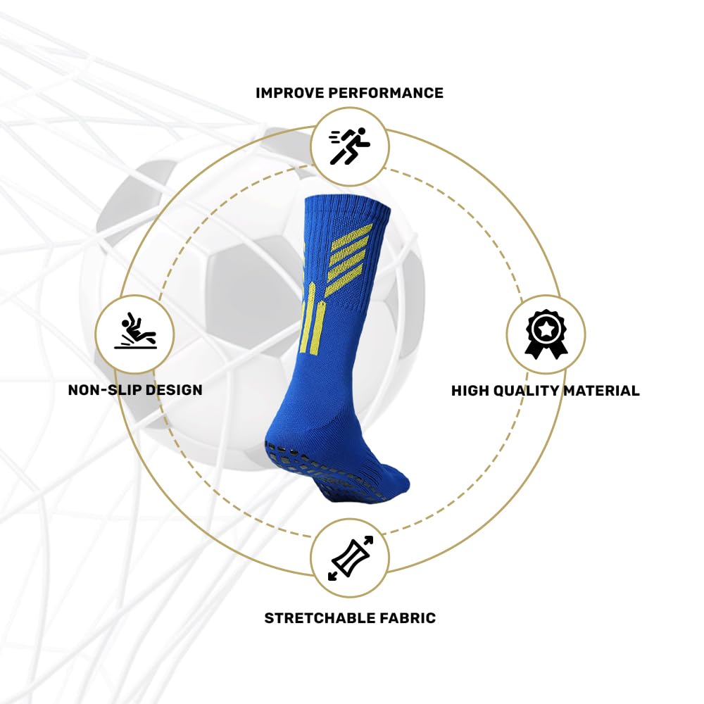 Mizaki Anti-Slip Football Sock, Leg sleev, Shingurd And Shingurd Supporter Combo Pack For Men&Women, All-in-One Football Accessories Pack,