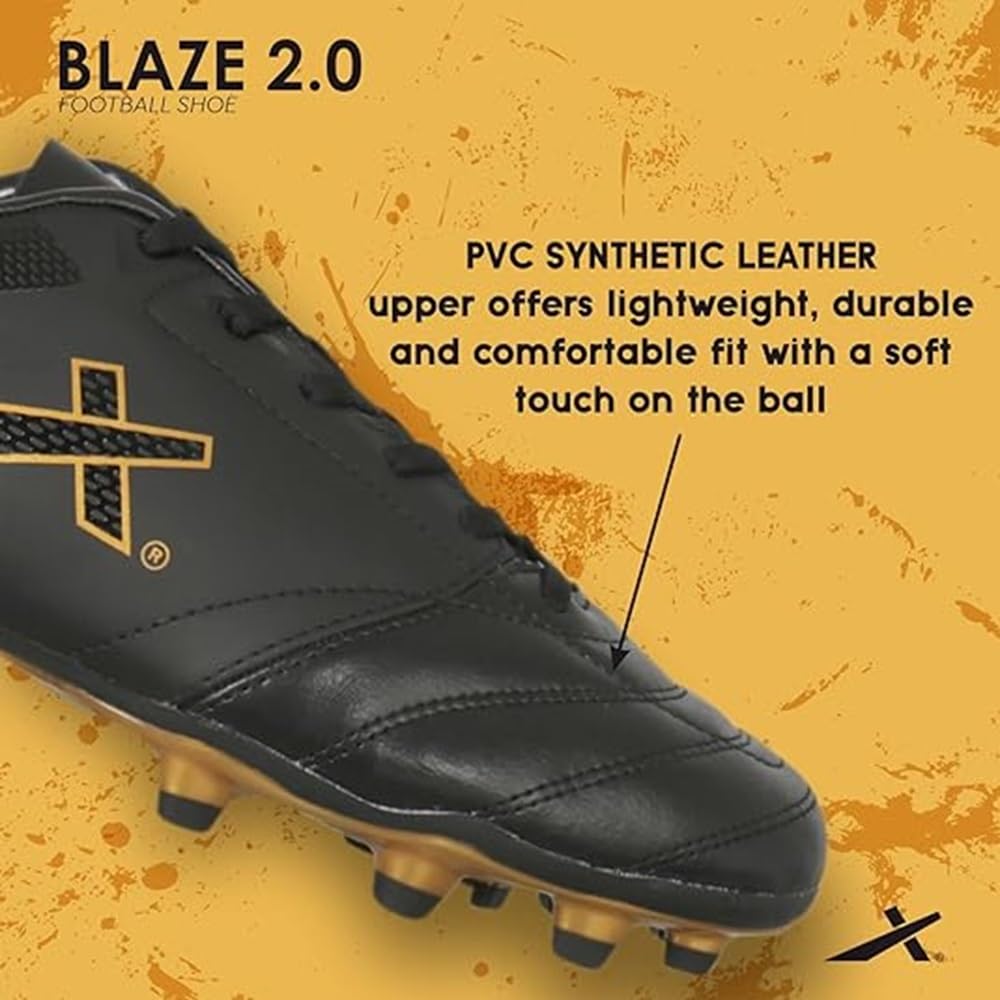 Vector X Men's Blaze Series Football Shoes with TPU/Synthetic Leather Upper|Comfortable Soccer Sports Shoe |Footwear Studs for Adult, Men & Boys | Walking |Lace-Up