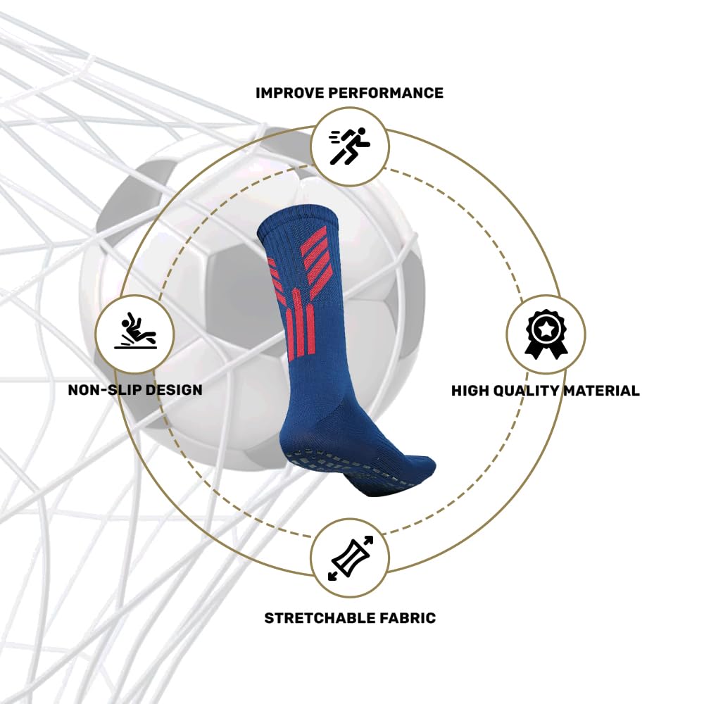 Mizaki Anti-Slip Football Sock, Leg sleev, Shingurd And Shingurd Supporter Combo Pack For Men&Women, All-in-One Football Accessories Pack,