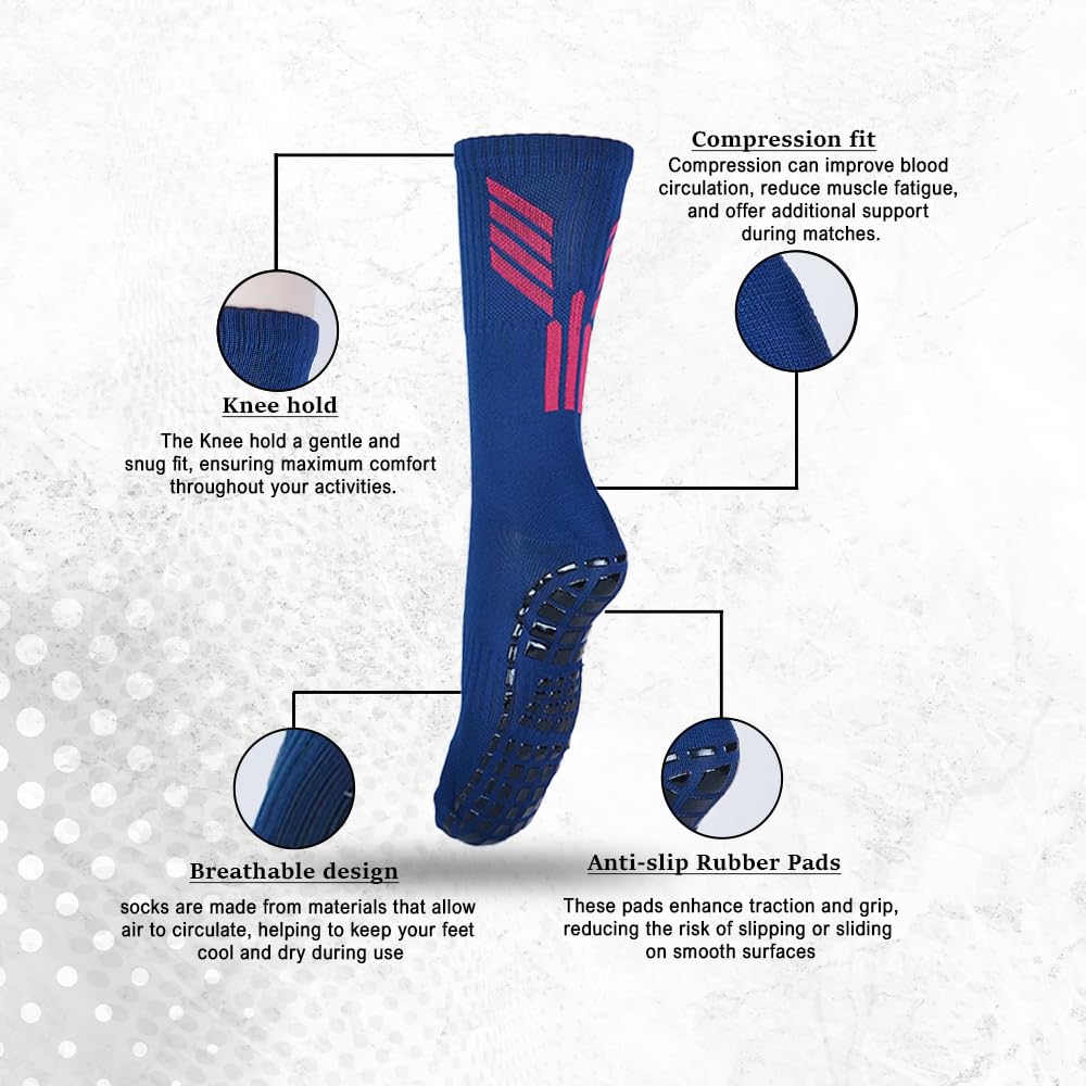 Mizaki Anti-Slip Football Sock, Leg sleev, Shingurd And Shingurd Supporter Combo Pack For Men&Women, All-in-One Football Accessories Pack,
