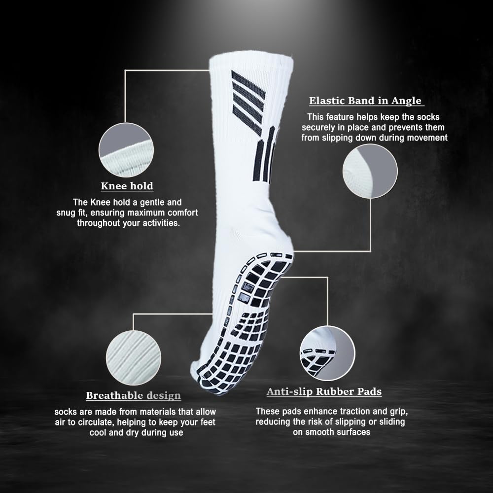 Mizaki Anti-Slip Football Sock, Leg sleev, Shingurd And Shingurd Supporter Combo Pack For Men&Women, All-in-One Football Accessories Pack,