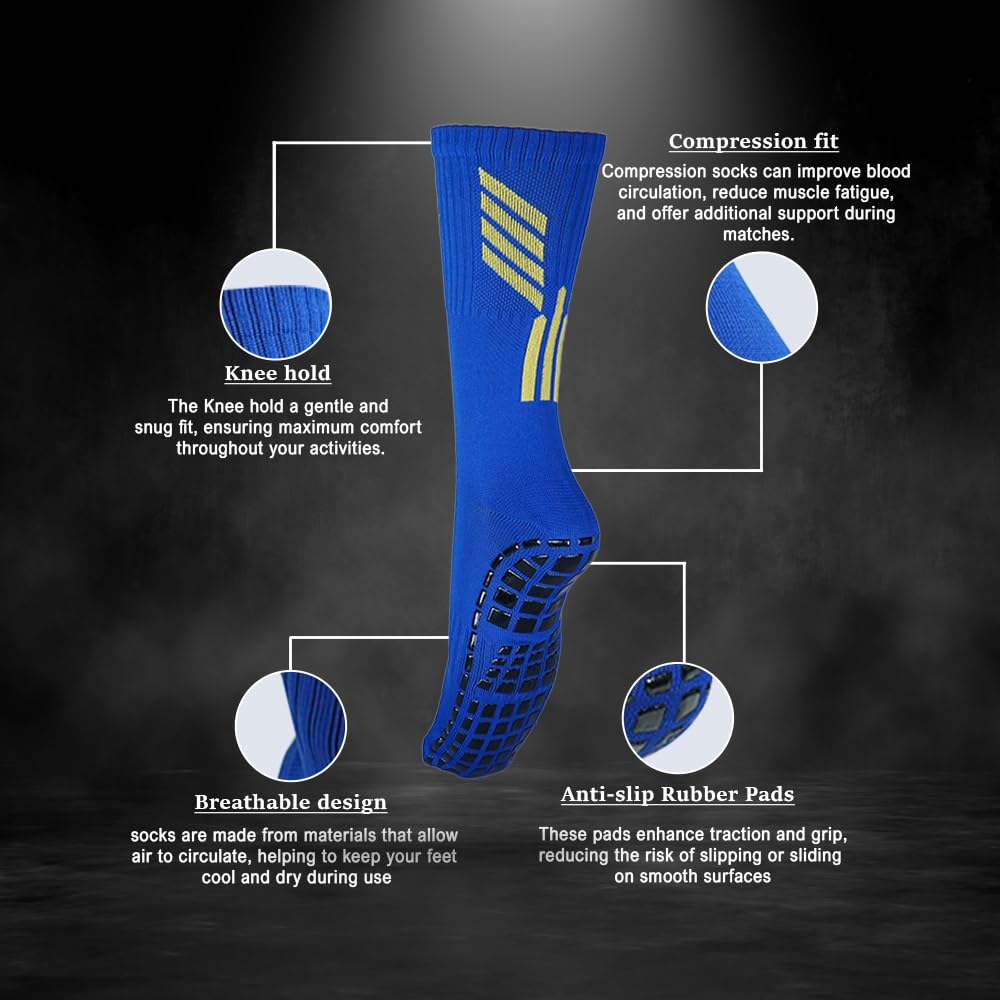 Mizaki Anti-Slip Football Sock, Leg sleev, Shingurd And Shingurd Supporter Combo Pack For Men&Women, All-in-One Football Accessories Pack,