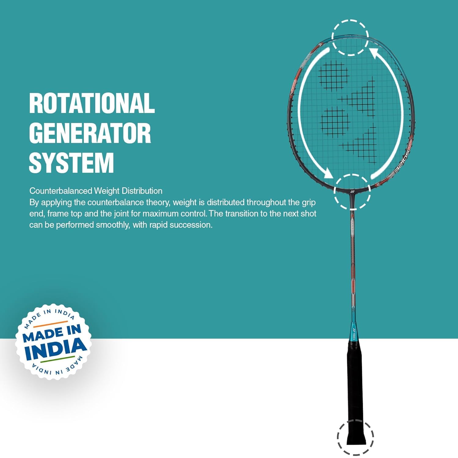 Yonex Badminton Racquet Astrox Attack 9 Turquoise Green G4 4U(80GMS-32LBS)(Made in India), Graphite