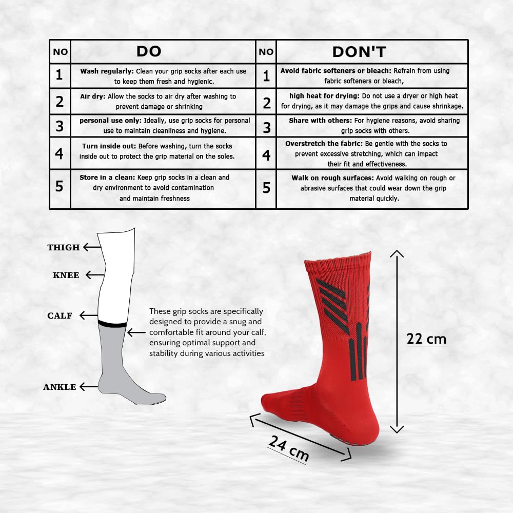 Mizaki Anti-Slip Football Sock, Leg sleev, Shingurd And Shingurd Supporter Combo Pack For Men&Women, All-in-One Football Accessories Pack,