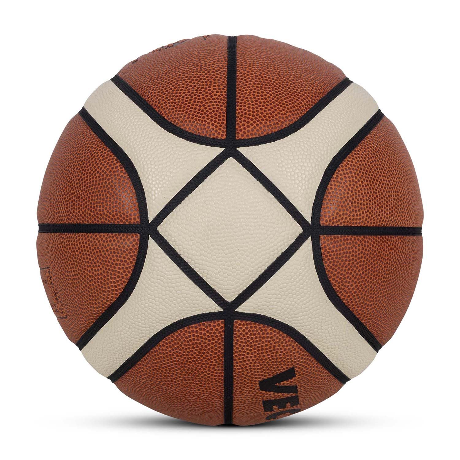 Vector X Basketball X-Pro |14 Pannel | Dual Tone Design | Woven Butyl Bladder | BBFI Approved | Official Match Ball | Premium Rubber | Color - Brown (7)