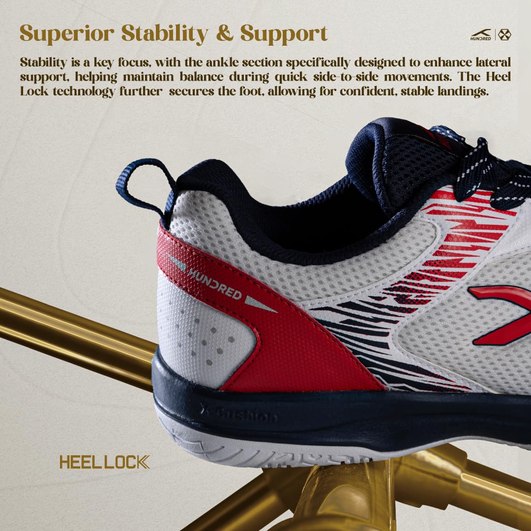 Hundred Court Star Pro Non Marking Badminton Shoes | Also Perfect for Squash, Table Tennis, Volleyball, Basketball & Indoor Sports | Lightweight & Durable