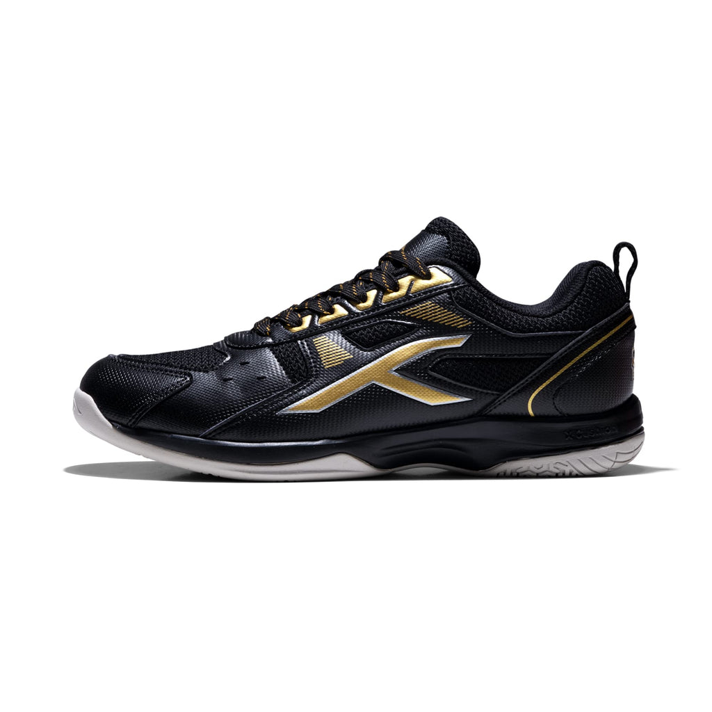 Hundred Raze Badminton Shoes (Non Marking) | Also Perfect for Squash, Table Tennis, & Indoor Sports | Lightweight & Durable | X-Cushion, Active Grip Sole (White/Orange/Deep Sea Blue ; 8 UK)