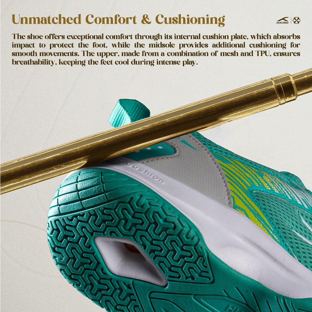 Hundred Court Star Pro Non Marking Badminton Shoes | Also Perfect for Squash, Table Tennis, Volleyball, Basketball & Indoor Sports | Lightweight & Durable