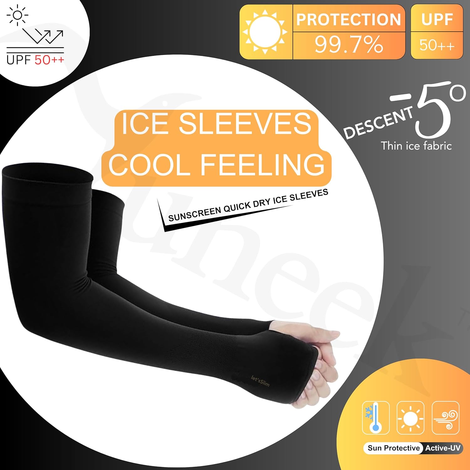 Yuneek Arm Sleeves For Men & Women UV Sun Protection, UPF 50 Cool Arm Hand Cover Unisex For Bike ride,Golf,cricket,cycling,yoga,gym Sports