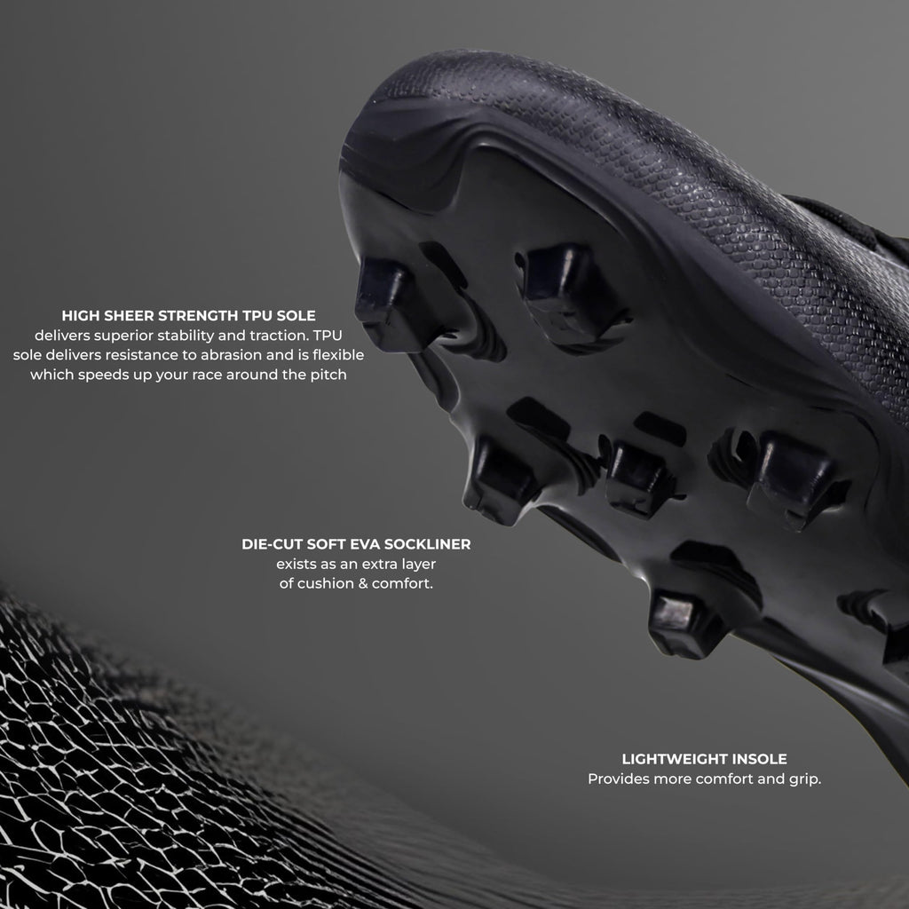 Nivia Carbonite 7.0 Football Stud for Men, TPU Sole with Synthetic Leather Upper, Die Cut Lightweight Insole, Ideal for Soft and Hard Grassy Ground Surfaces