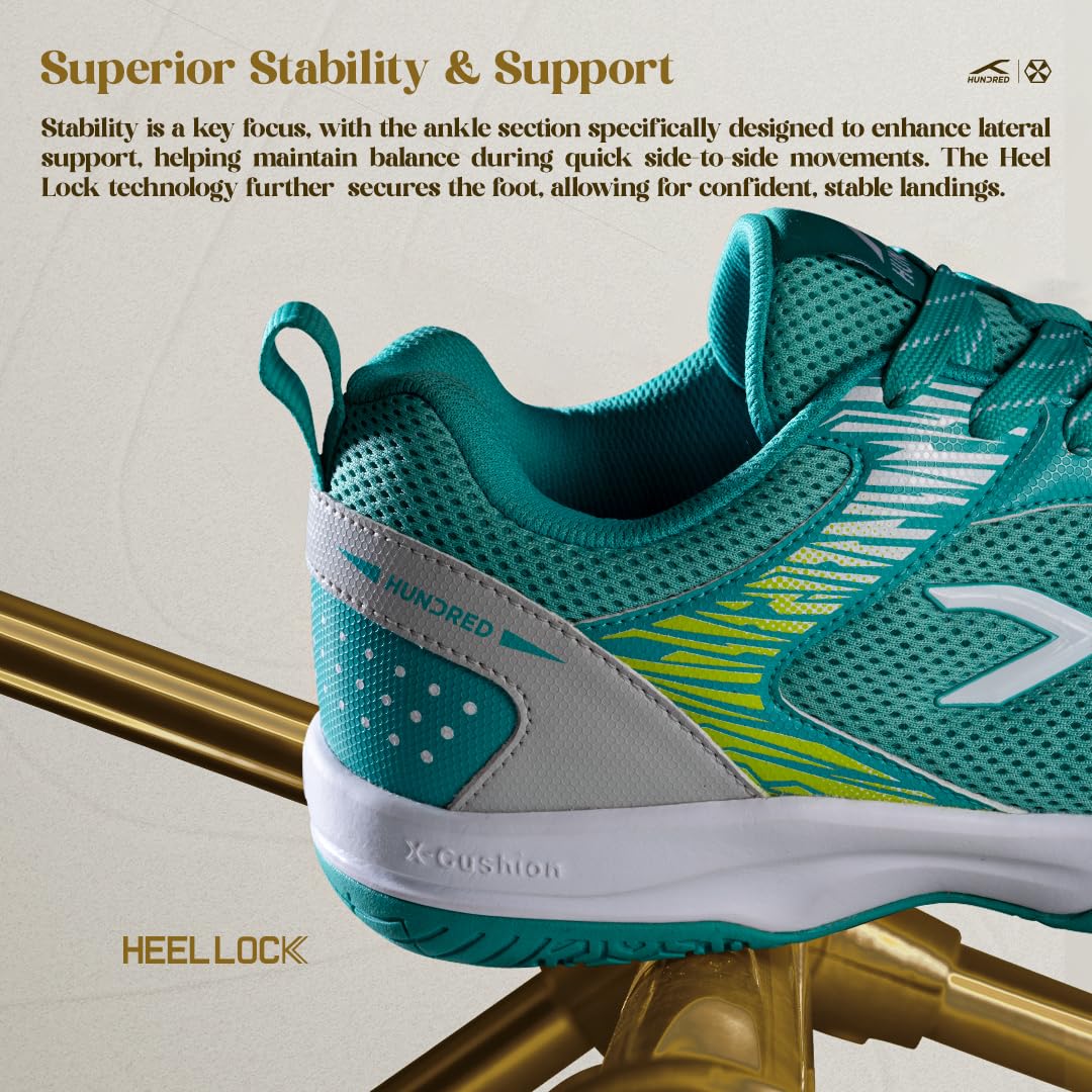 Hundred Court Star Pro Non Marking Badminton Shoes | Also Perfect for Squash, Table Tennis, Volleyball, Basketball & Indoor Sports | Lightweight & Durable