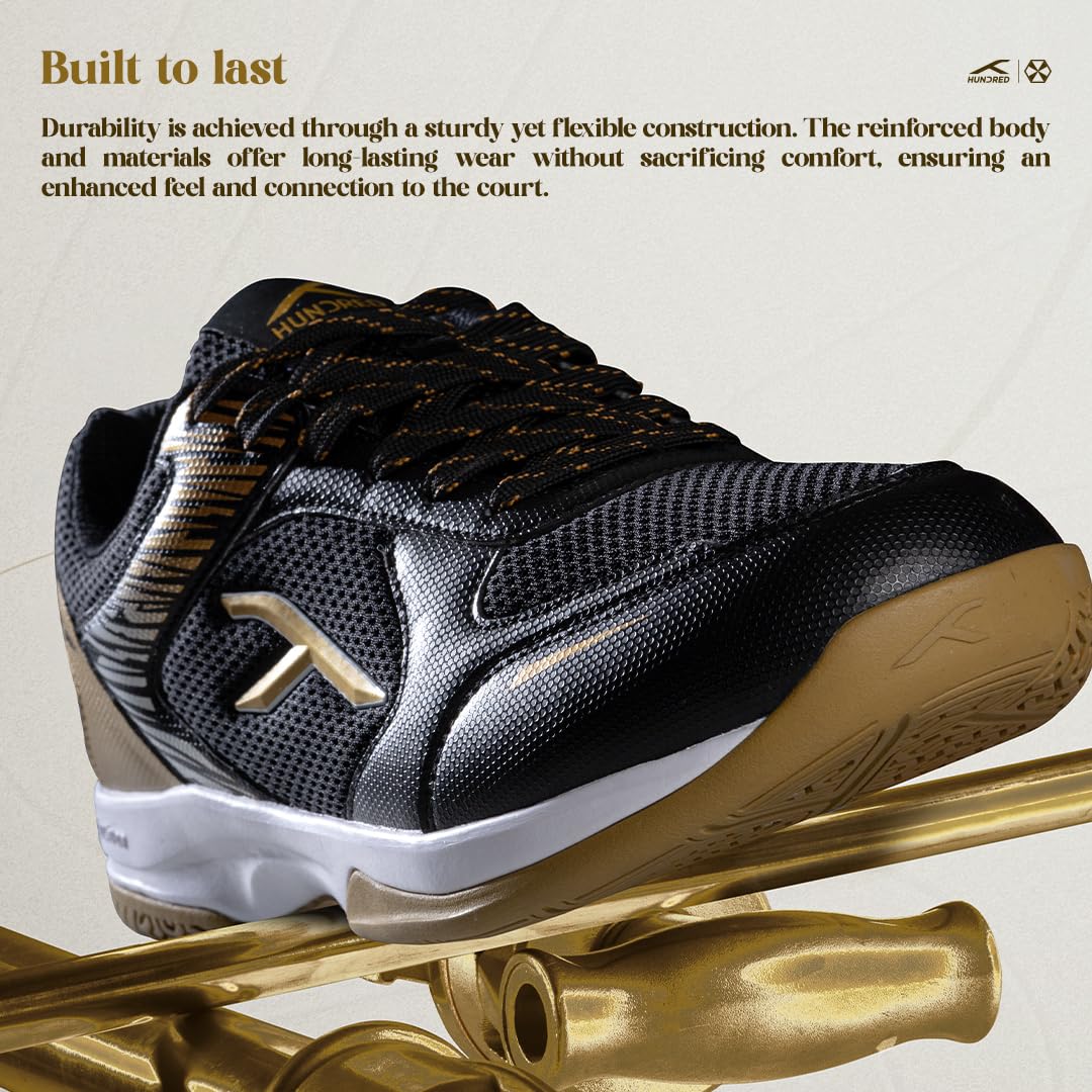 Hundred Court Star Pro Non Marking Badminton Shoes | Also Perfect for Squash, Table Tennis, Volleyball, Basketball & Indoor Sports | Lightweight & Durable