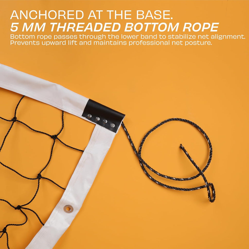 Nivia Volleyball Net, Volleyball Net for Indoor and Outdoor Sports, Professional Sports Equipment, Heavy 24×3 Ply Woven Nylon (White)