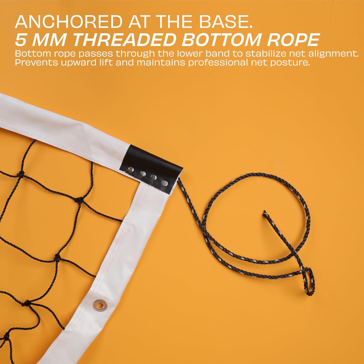 Nivia Volleyball Net, Volleyball Net for Indoor and Outdoor Sports, Professional Sports Equipment, Heavy 24×3 Ply Woven Nylon (White)
