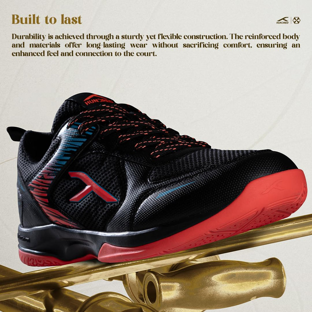 Hundred Court Star Pro Non Marking Badminton Shoes | Also Perfect for Squash, Table Tennis, Volleyball, Basketball & Indoor Sports | Lightweight & Durable