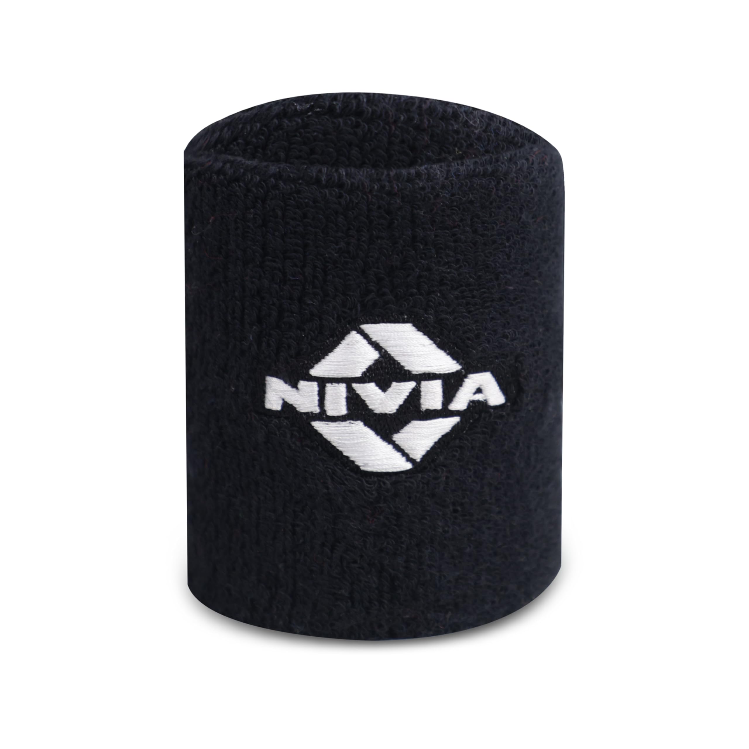 Nivia Sweatband for Men & Women, Wristbands for Tennis, Basketball, Running, Sweat Band for Gym & Athletes (Small, White),Cotton