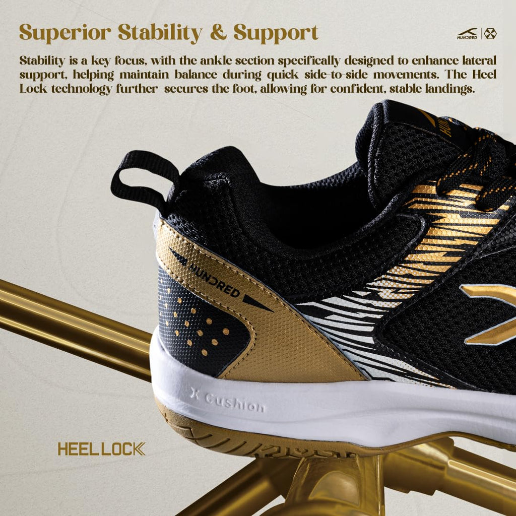 Hundred Court Star Pro Non Marking Badminton Shoes | Also Perfect for Squash, Table Tennis, Volleyball, Basketball & Indoor Sports | Lightweight & Durable