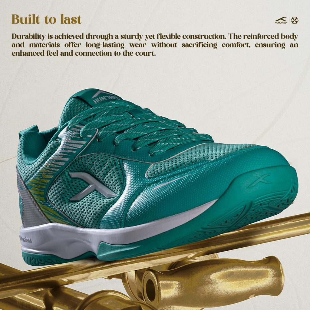 Hundred Court Star Pro Non Marking Badminton Shoes | Also Perfect for Squash, Table Tennis, Volleyball, Basketball & Indoor Sports | Lightweight & Durable