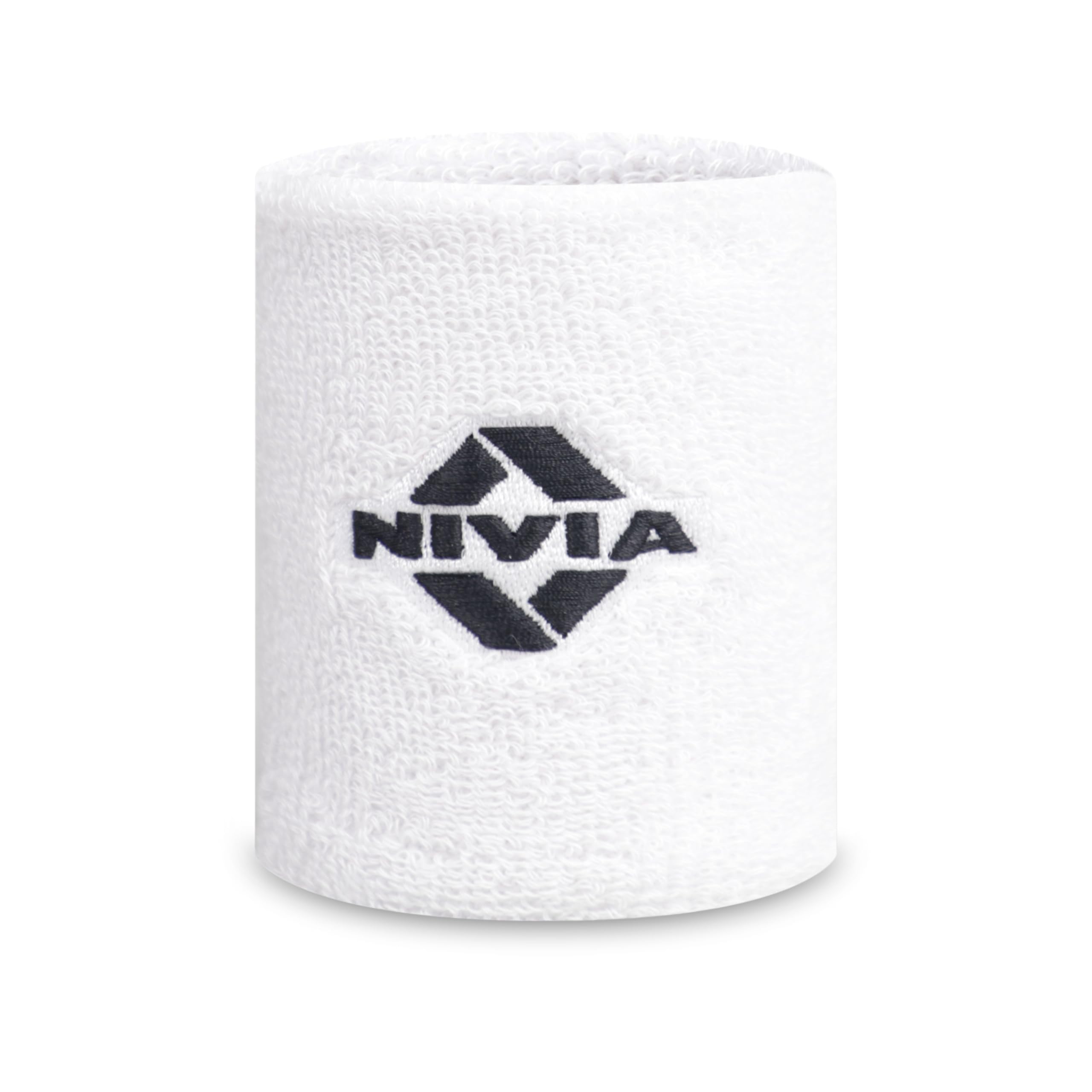 Nivia Sweatband for Men & Women, Wristbands for Tennis, Basketball, Running, Sweat Band for Gym & Athletes (Small, White),Cotton