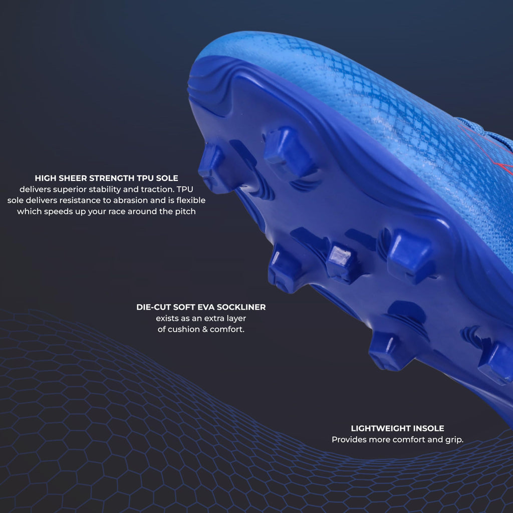 Nivia Carbonite 7.0 Football Stud for Men, TPU Sole with Synthetic Leather Upper, Die Cut Lightweight Insole, Ideal for Soft and Hard Grassy Ground Surfaces