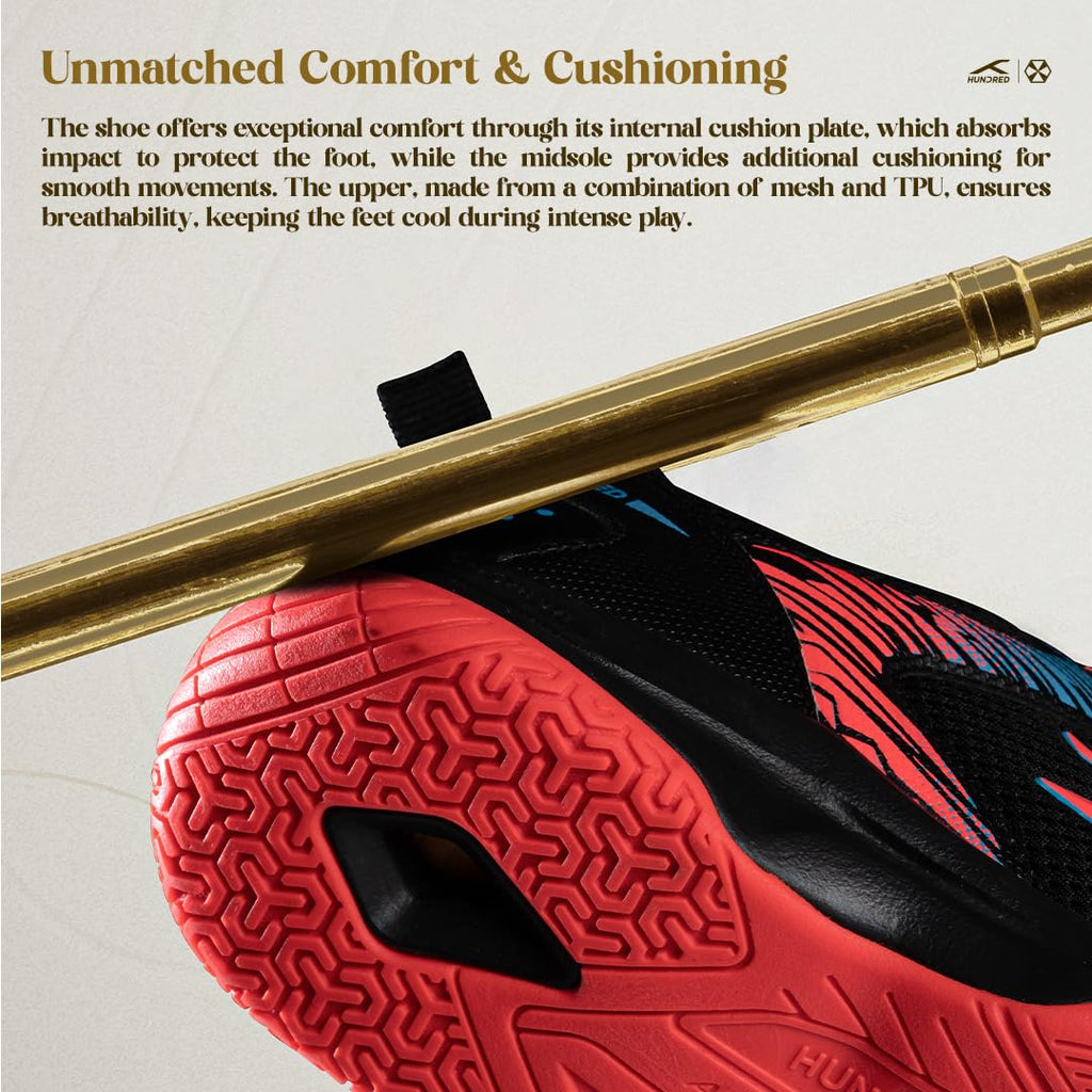 Hundred Court Star Pro Non Marking Badminton Shoes | Also Perfect for Squash, Table Tennis, Volleyball, Basketball & Indoor Sports | Lightweight & Durable