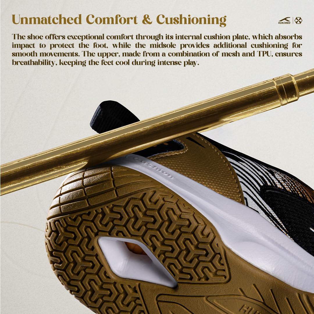 Hundred Court Star Pro Non Marking Badminton Shoes | Also Perfect for Squash, Table Tennis, Volleyball, Basketball & Indoor Sports | Lightweight & Durable