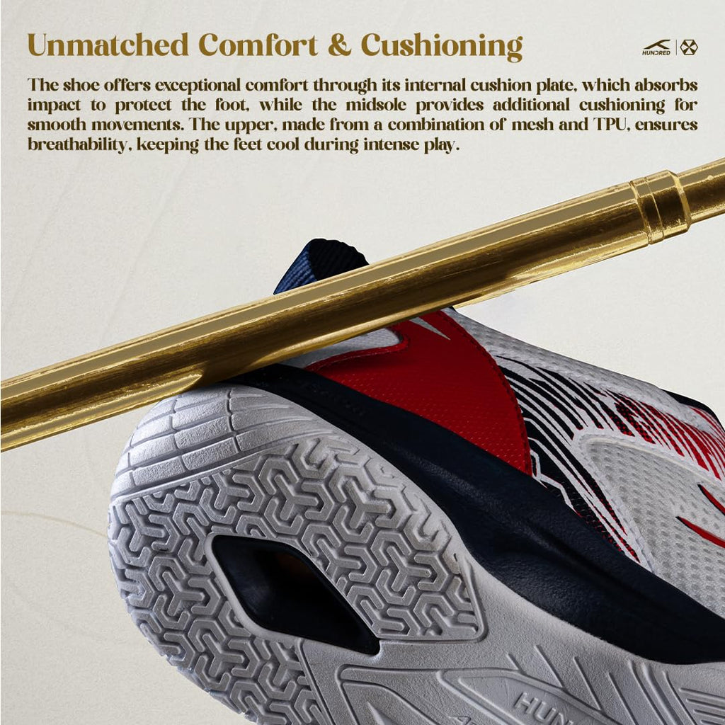 Hundred Court Star Pro Non Marking Badminton Shoes | Also Perfect for Squash, Table Tennis, Volleyball, Basketball & Indoor Sports | Lightweight & Durable