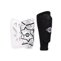 Nivia Classic Shin Guards with Sleeves for Youth and Adults, for Football Games Matches, Training, Basketball, Baseball, Cycling, Light Weight & Breathable Shin Guard with Lycra Sleeves (Medium)