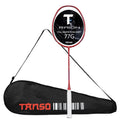 TANSO Raion SS Strung Badminton Racket (34 Lbs Tension, Recommended by Padukone School of Badminton, 77 Grams Ultra Light Weight Full Carbon Fiber with Premium Strings and Full Racquet Cover)
