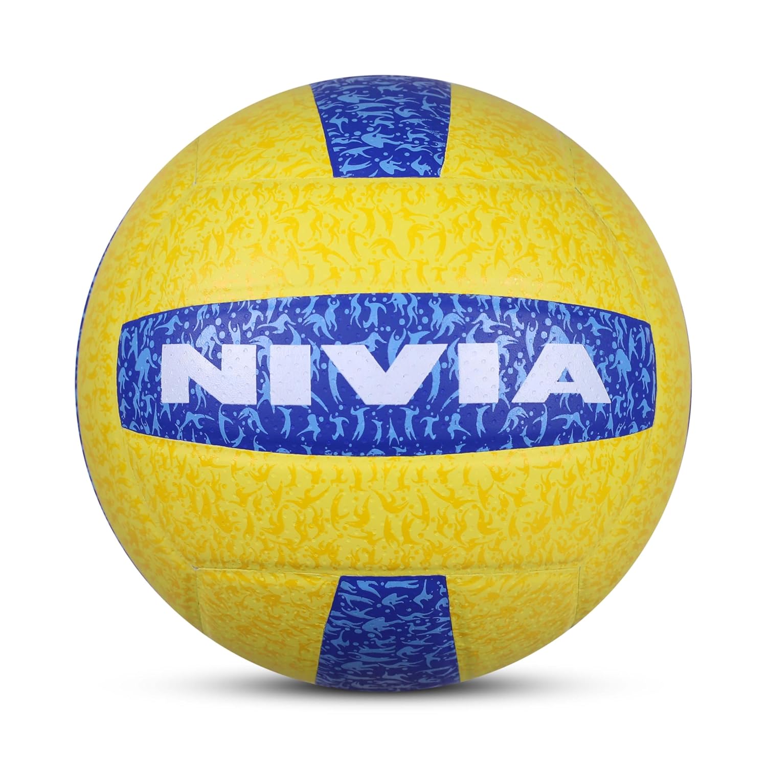 Nivia G-2020 Volleyball, Match Ball, 18 Panels, PU Leather Pasted with Grainy & Dimpled Texture, to Play on All Indoor & Outdoor Surfaces (Size - 4, Yellow/Blue)