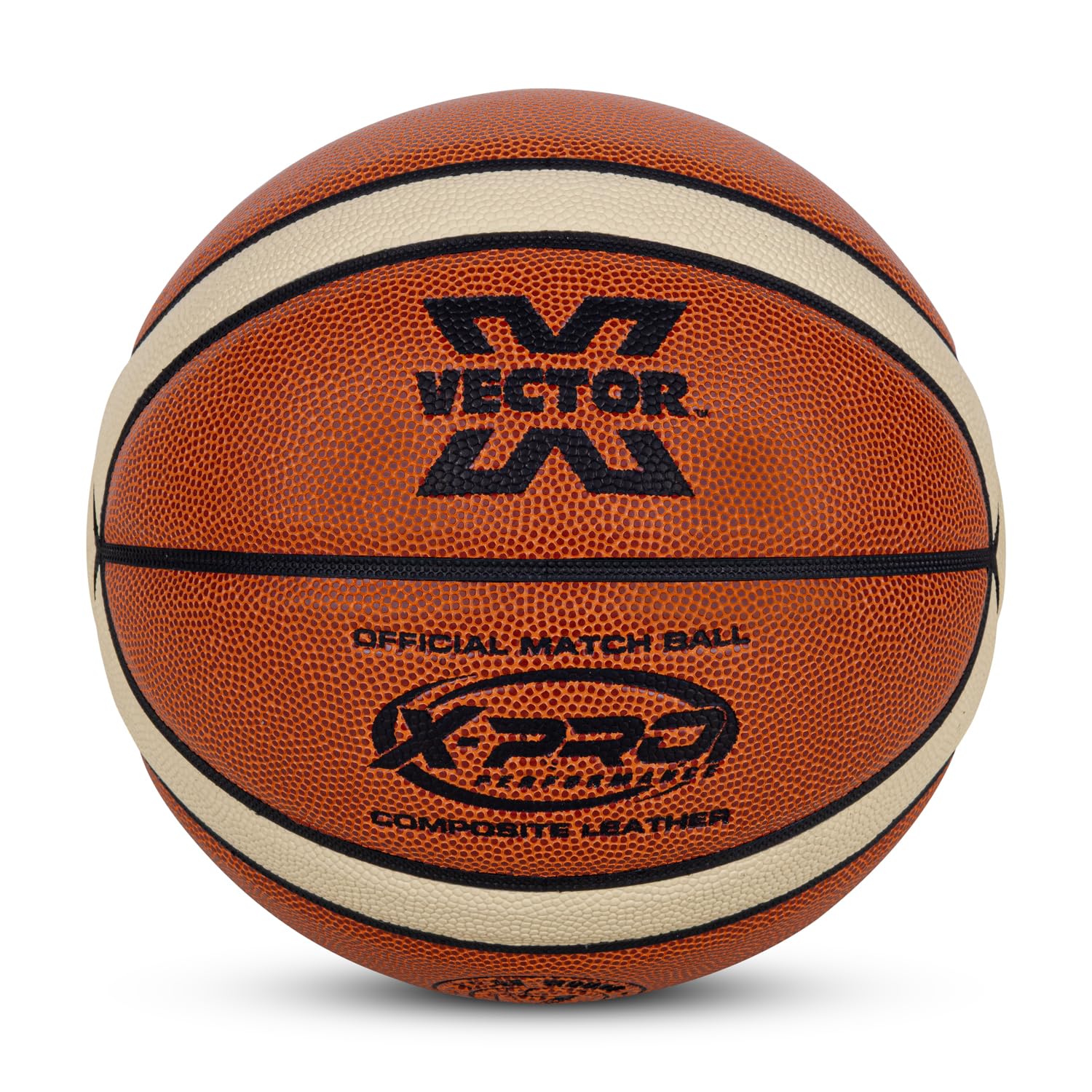 Vector X Basketball X-Pro |14 Pannel | Dual Tone Design | Woven Butyl Bladder | BBFI Approved | Official Match Ball | Premium Rubber | Color - Brown (7)