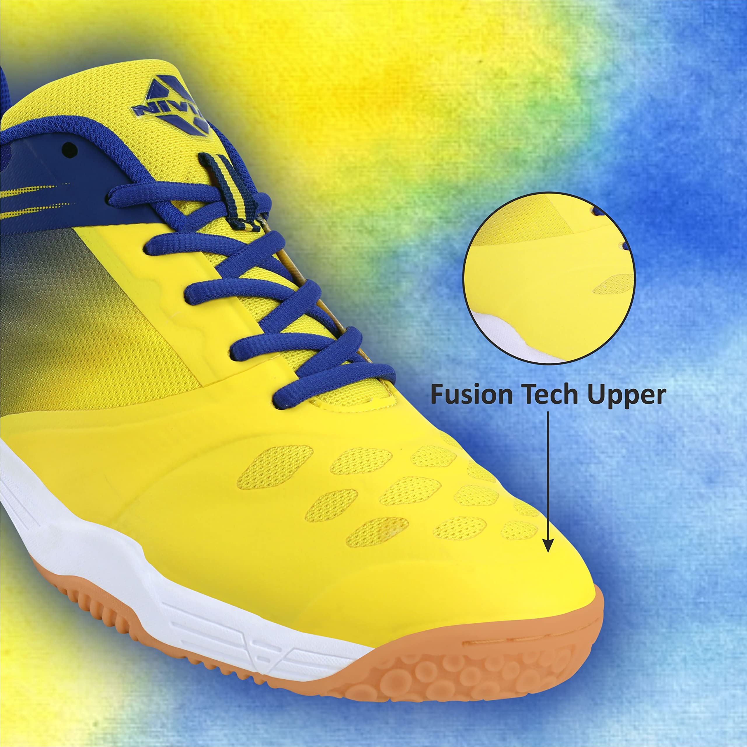 Nivia HY-Court 2.0 Badminton Shoe for Mens | Rubber Sole Shoes with Upper Mesh for Sports, Badminton, Volleyball, Squash, Table Tennis, Nonmarking Sole