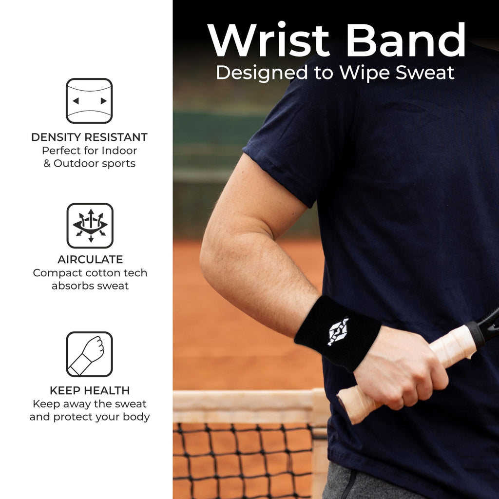 Nivia Sweatband for Men & Women, Wristbands for Tennis, Basketball, Running, Sweat Band for Gym & Athletes (Small, White),Cotton