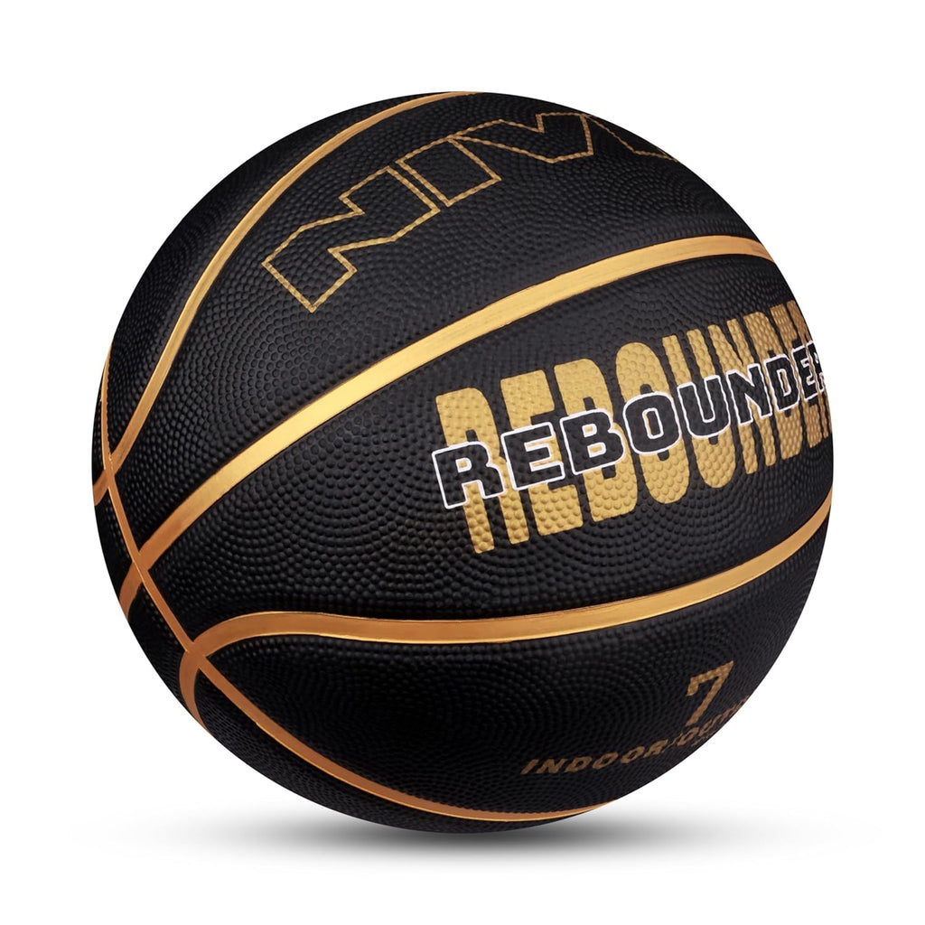 NIVIA Rebounder Basketball, As per Match Standard, 8 Panels, Soft Rubber Molded with Pebbled Texture, Butyl Bladder, to Play on All Indoor & Outdoor Surfaces