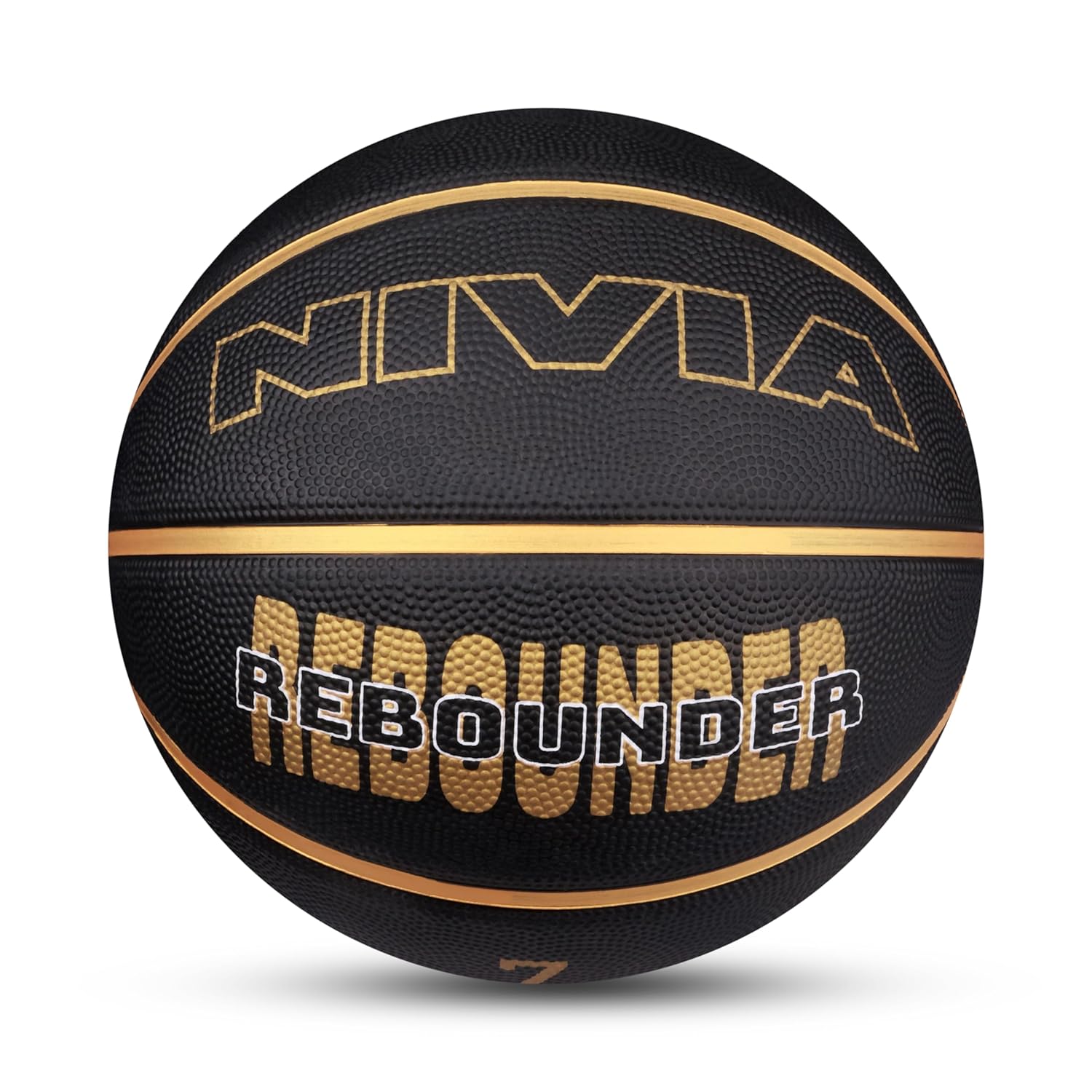 NIVIA Rebounder Basketball, As per Match Standard, 8 Panels, Soft Rubber Molded with Pebbled Texture, Butyl Bladder, to Play on All Indoor & Outdoor Surfaces