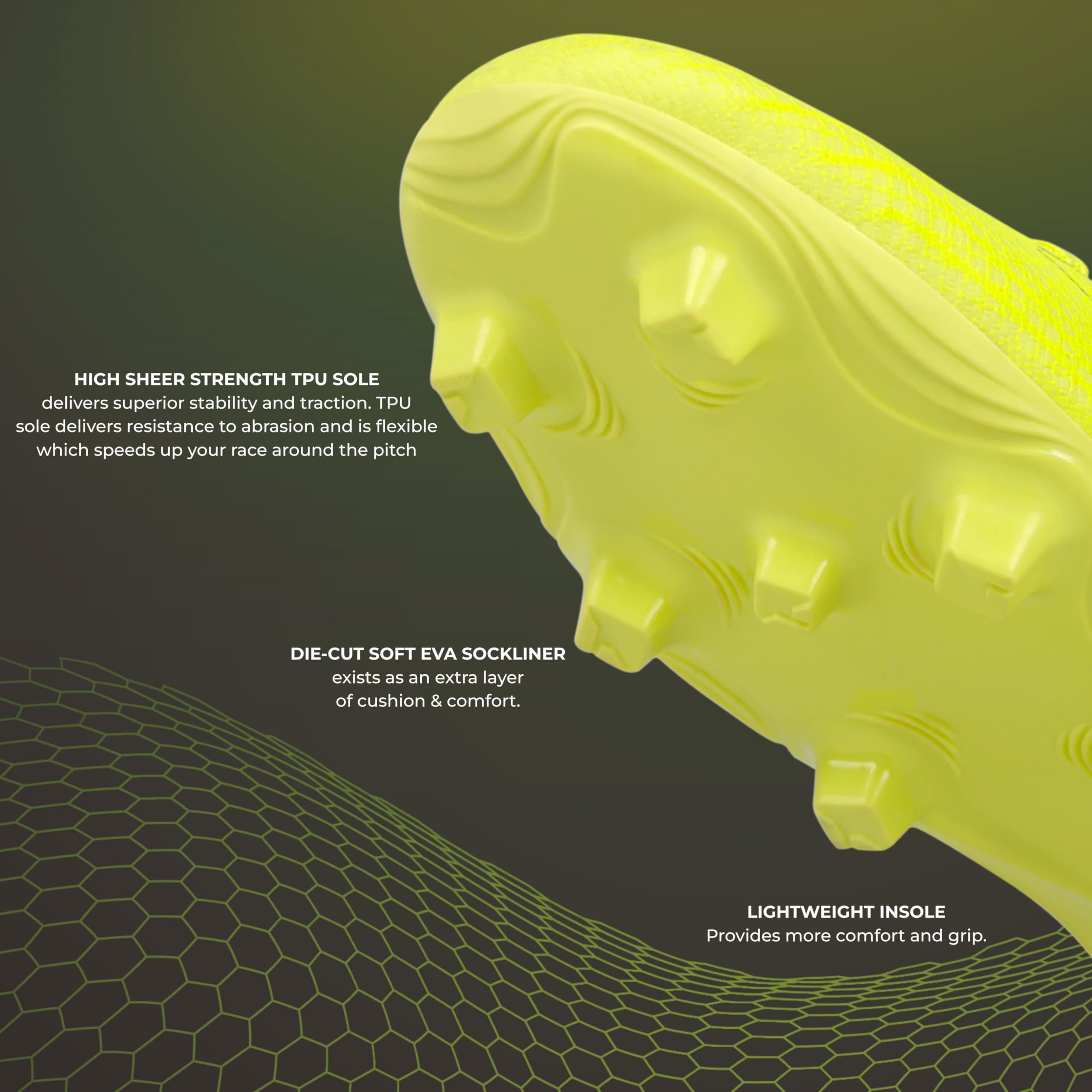 Nivia Carbonite 7.0 Football Stud for Men, TPU Sole with Synthetic Leather Upper, Die Cut Lightweight Insole, Ideal for Soft and Hard Grassy Ground Surfaces