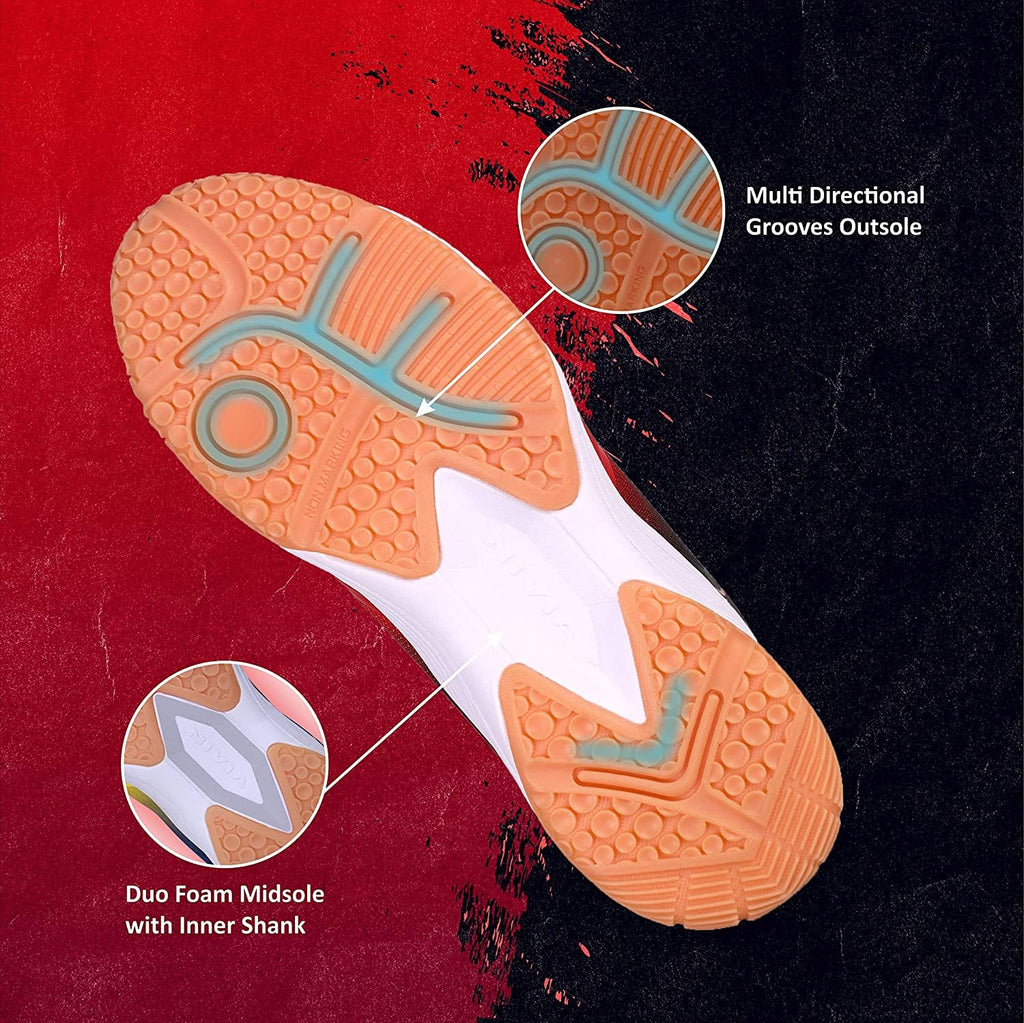 Nivia HY-Court 2.0 Badminton Shoe for Mens | Rubber Sole Shoes with Upper Mesh for Sports, Badminton, Volleyball, Squash, Table Tennis, Nonmarking Sole