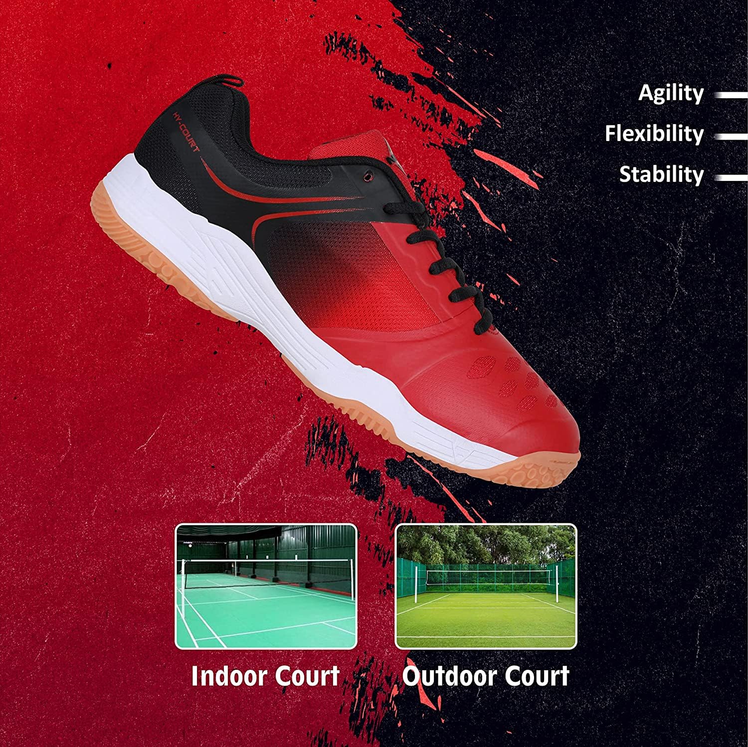 Nivia HY-Court 2.0 Badminton Shoe for Mens | Rubber Sole Shoes with Upper Mesh for Sports, Badminton, Volleyball, Squash, Table Tennis, Nonmarking Sole