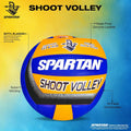 Spartan Shoot Volley Official Match Ball, Genuine Leather, 18 Panel Construction, VFI & SAI Approved