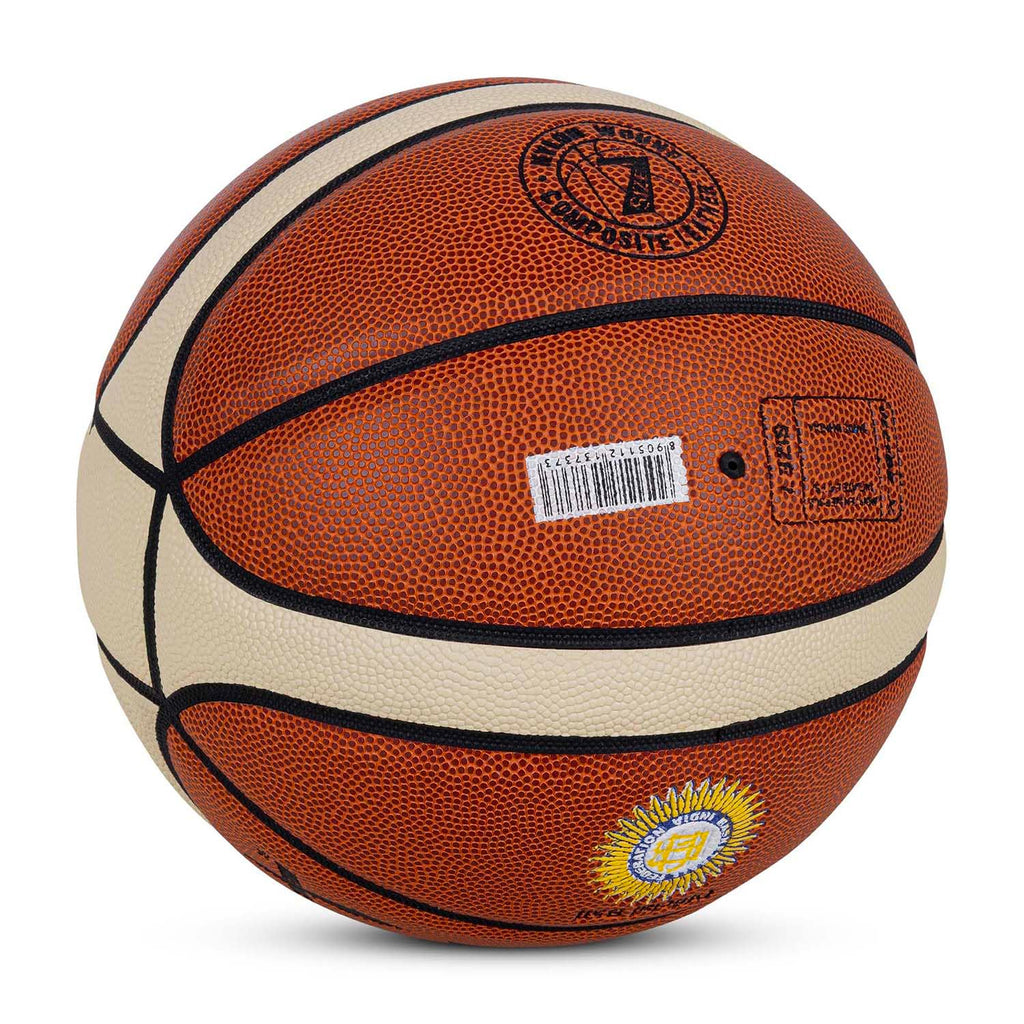 Vector X Basketball X-Pro |14 Pannel | Dual Tone Design | Woven Butyl Bladder | BBFI Approved | Official Match Ball | Premium Rubber | Color - Brown (7)