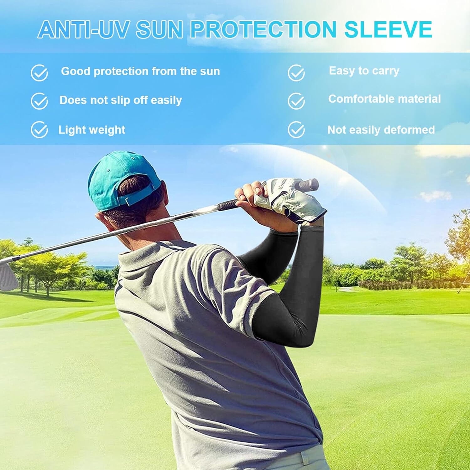 Yuneek Arm Sleeves For Men & Women UV Sun Protection, UPF 50 Cool Arm Hand Cover Unisex For Bike ride,Golf,cricket,cycling,yoga,gym Sports