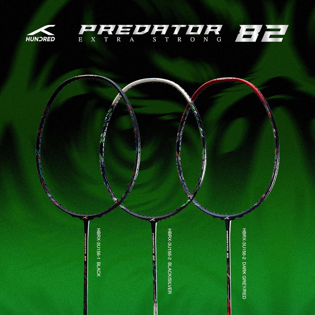 Hundred Predator Extra Strong Japan Made Graphite Unstrung Badminton Racket with Full Racket Cover Maximum Tension : ≤38lbs