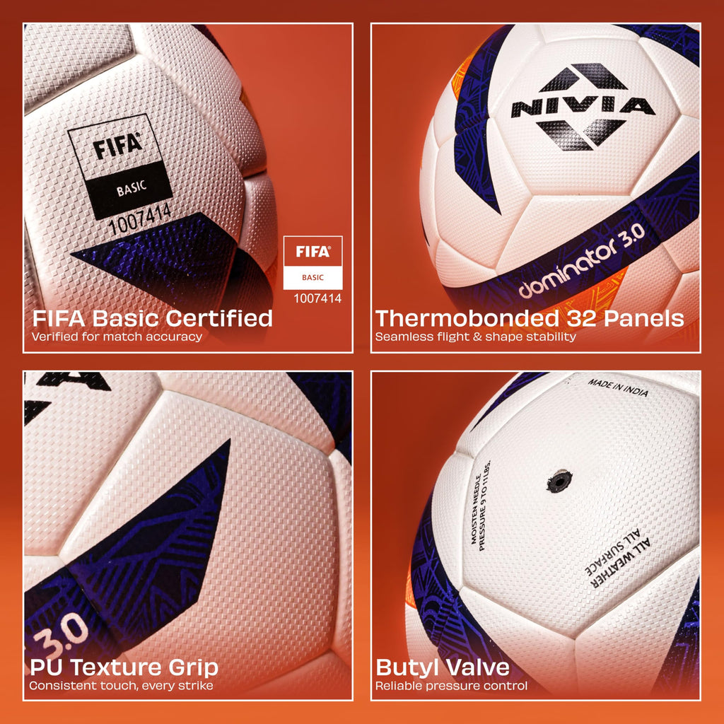 FIFA Basic Certified PU Leather Football Size 5 – 32 Panel Match & Training Ball